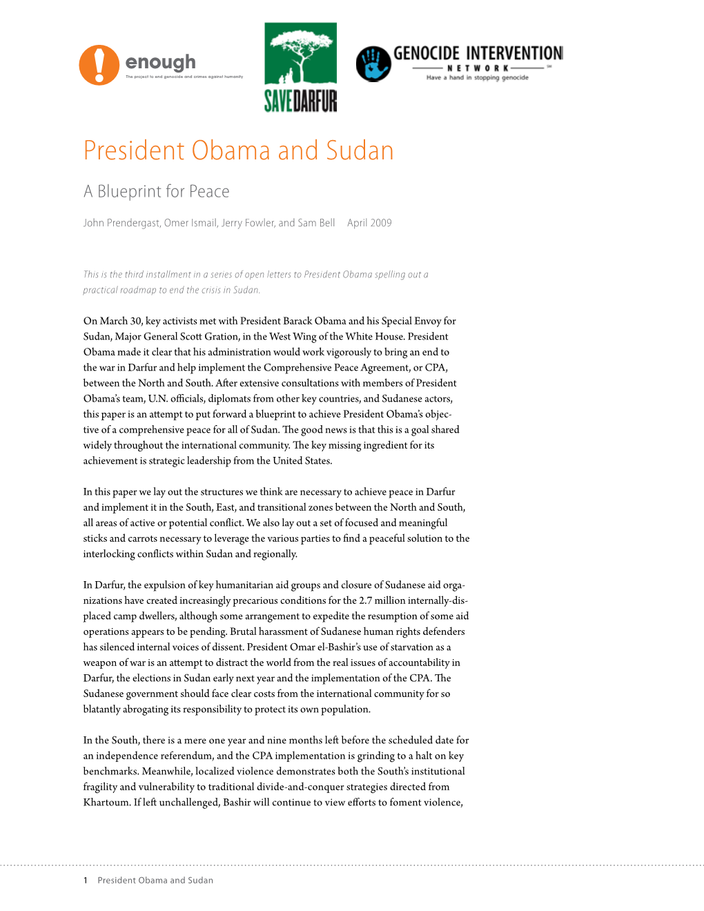 President Obama and Sudan a Blueprint for Peace