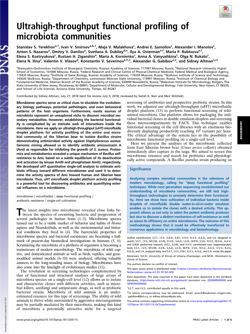 Ultrahigh-Throughput Functional Profiling of Microbiota Communities