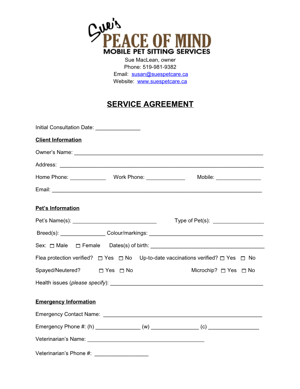 Service Agreement