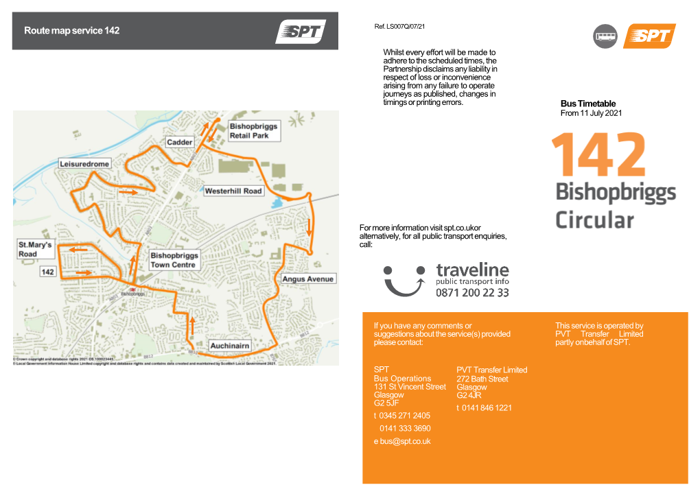 Route Map Service 142 Ref