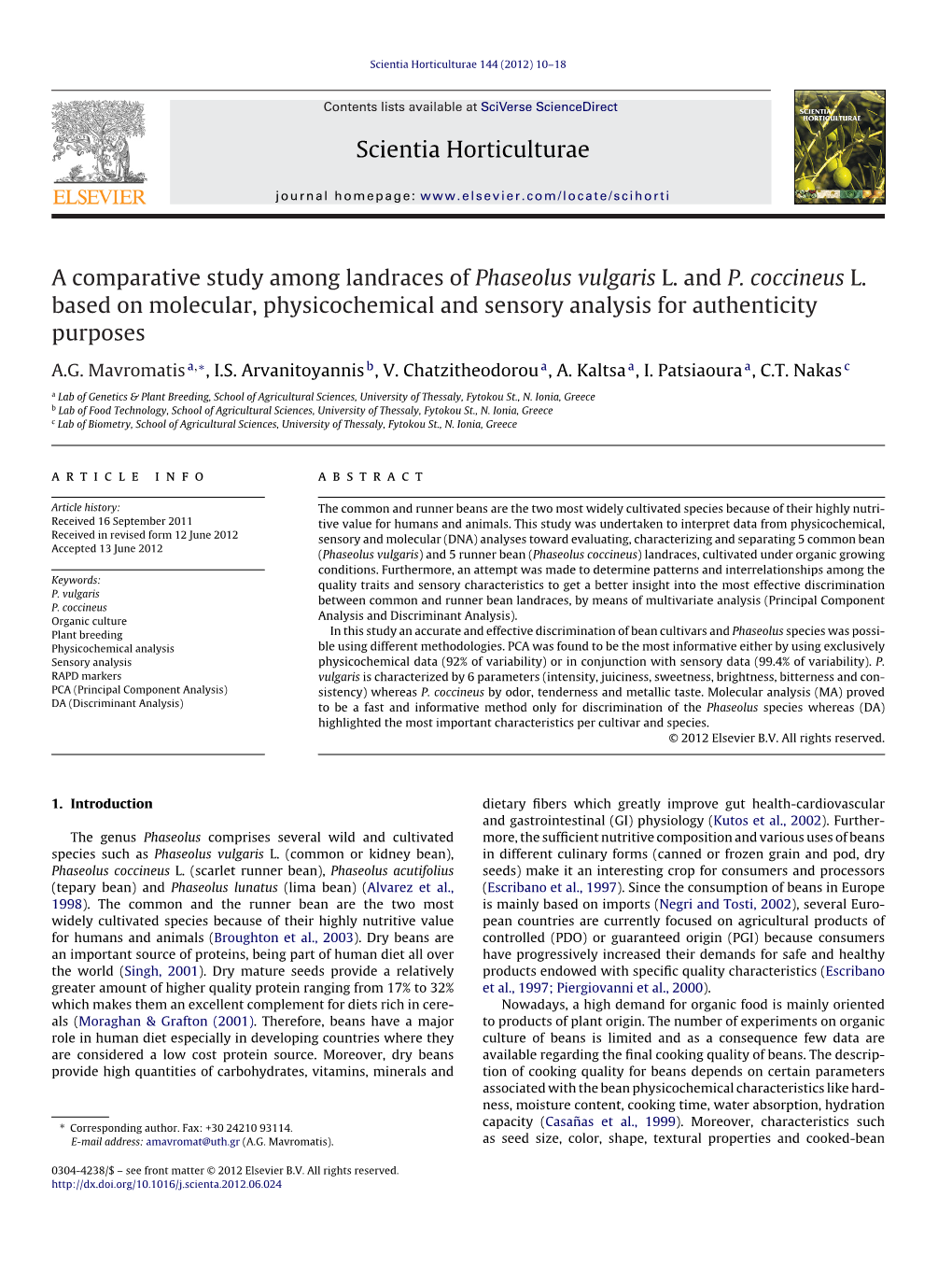 A Comparative Study Among Landraces of Phaseolus Vulgaris L. and P