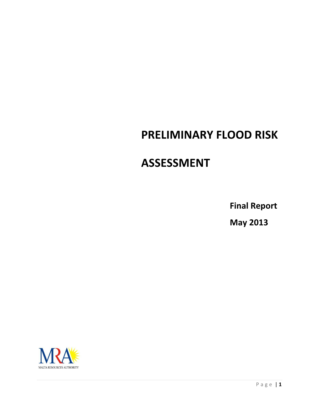 Preliminary Flood Risk Assessment