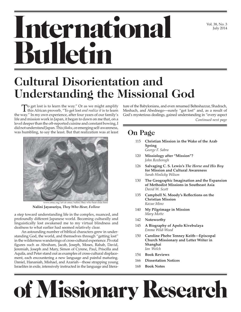 International Bulletin of Missionary Research Established 1950 by R