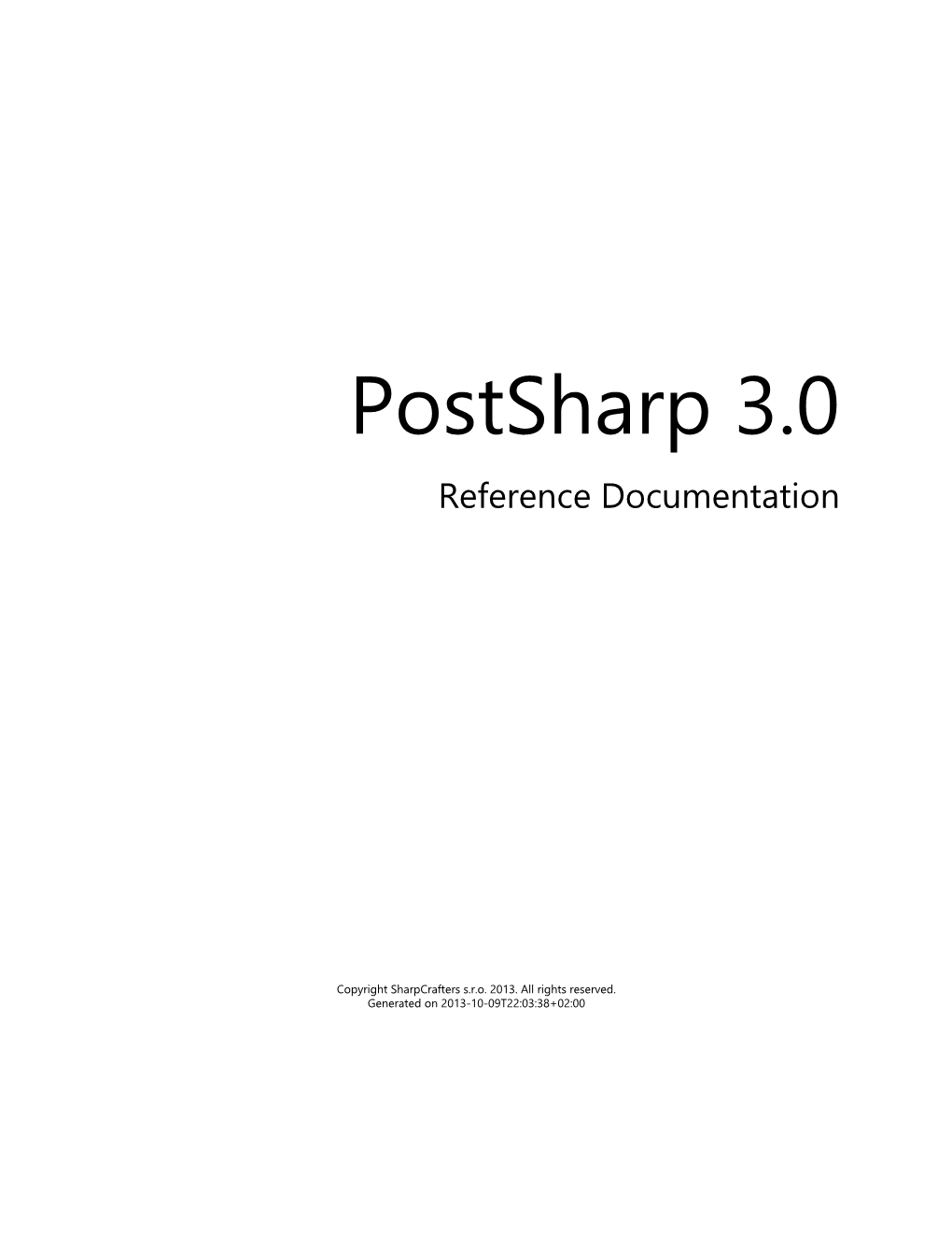 Postsharp 3.0 Documentation
