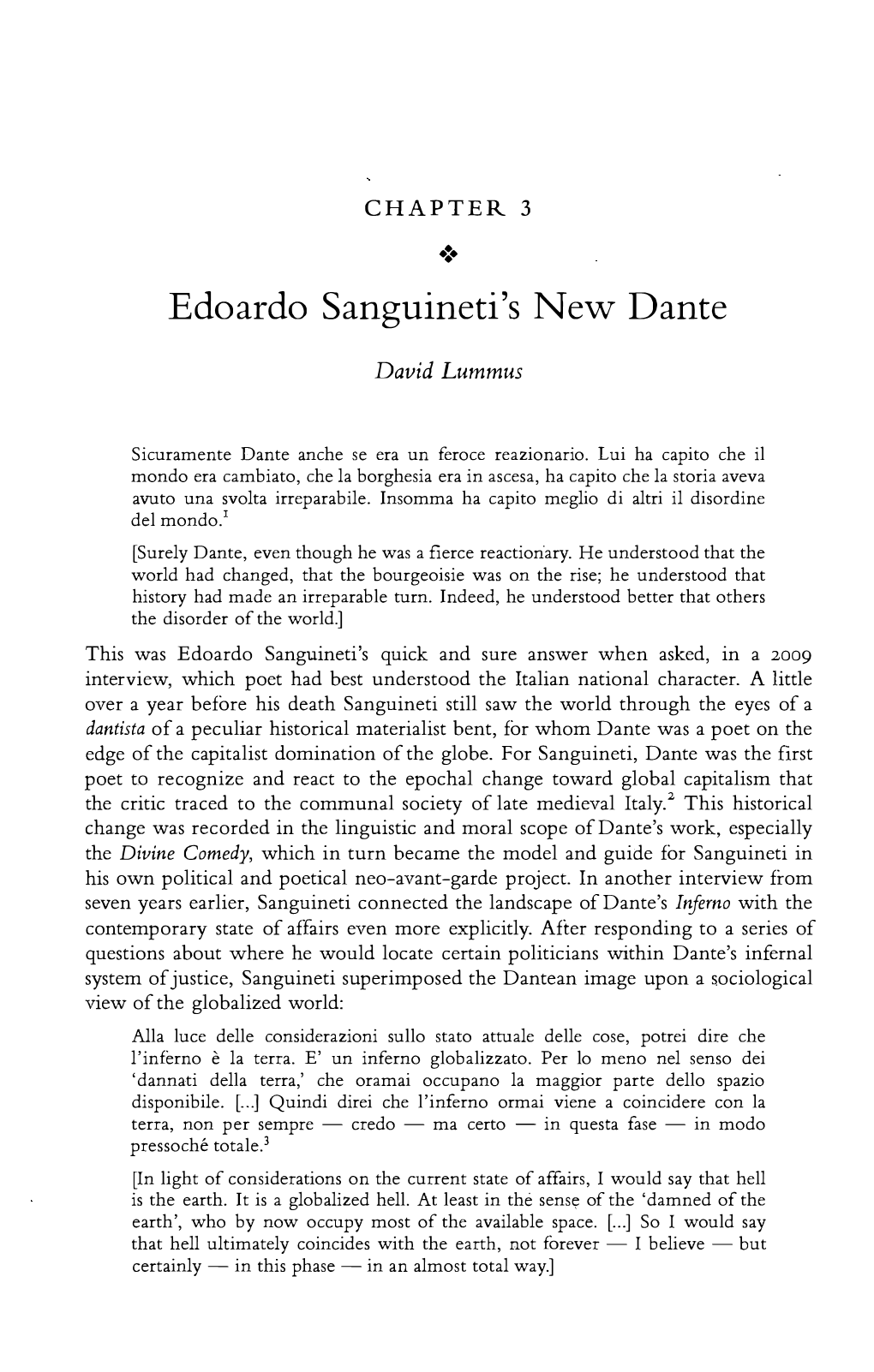 Edoardo Sanguineti's New Dante