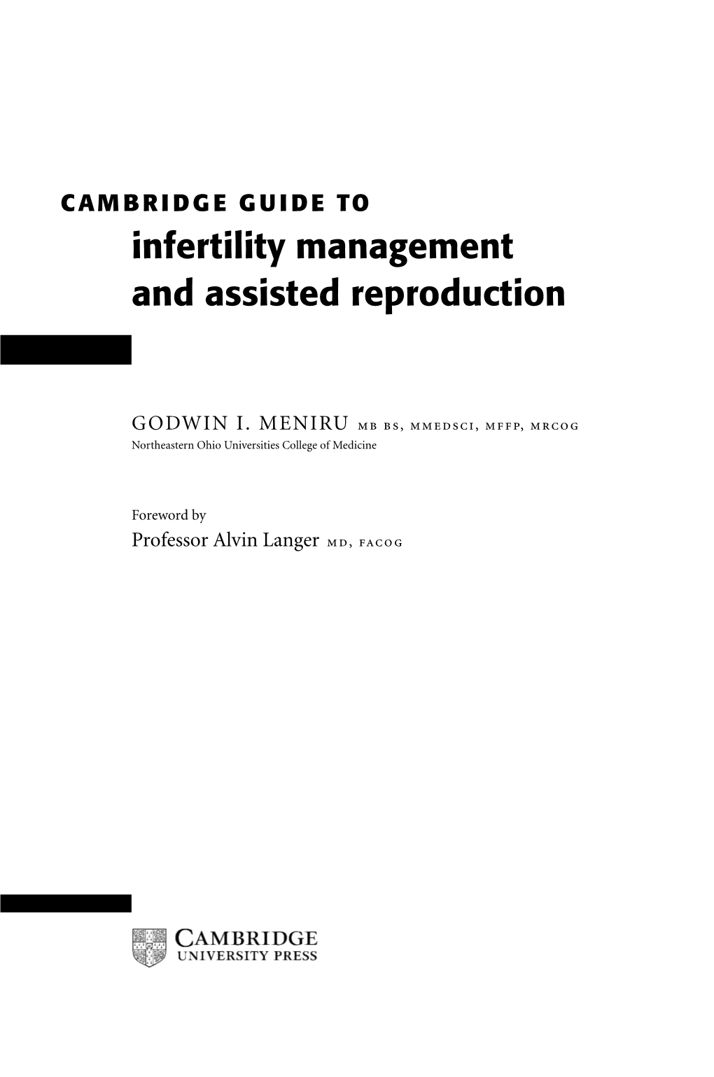 Infertility Management and Assisted Reproduction