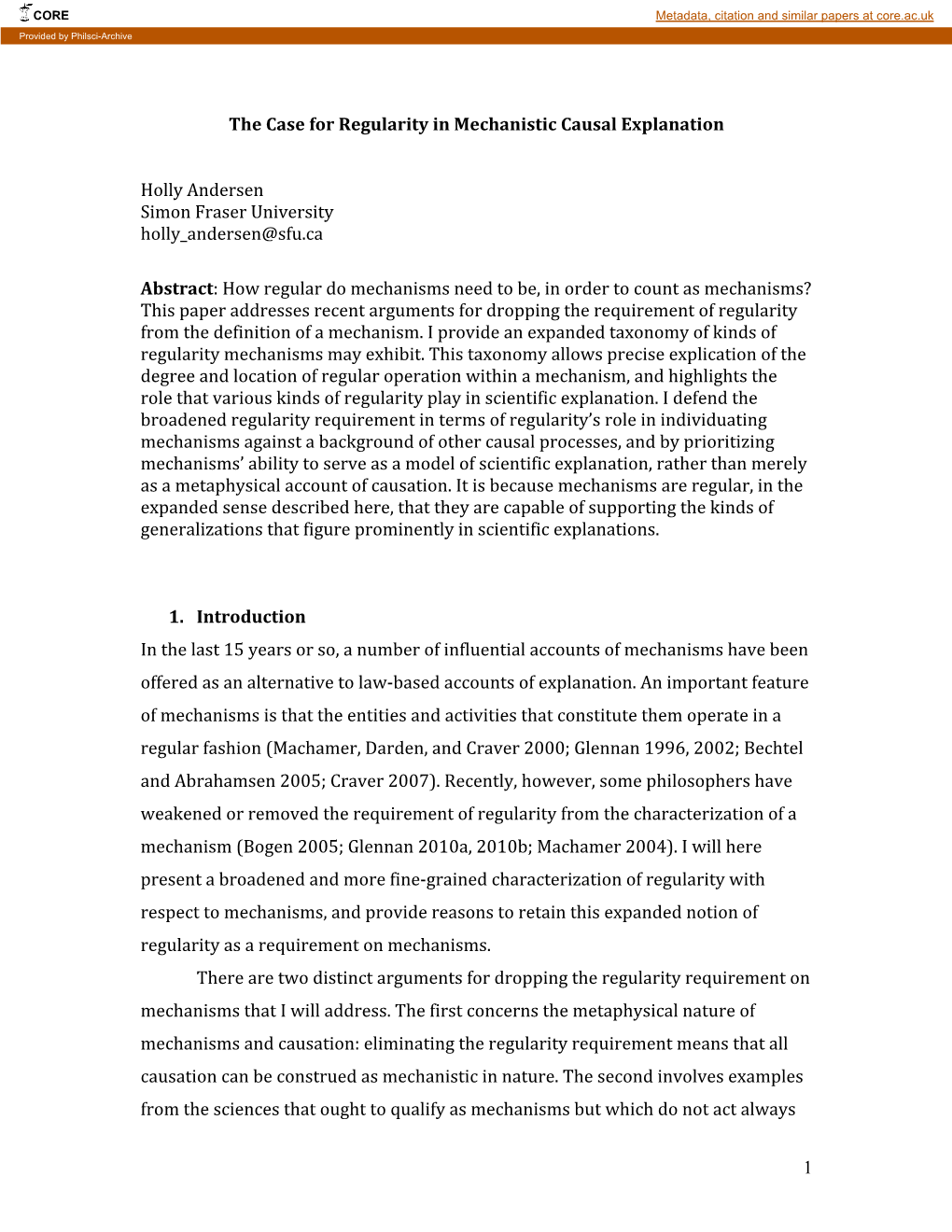 The Revised Case for Regularity in Mechanistic Causal Explanation