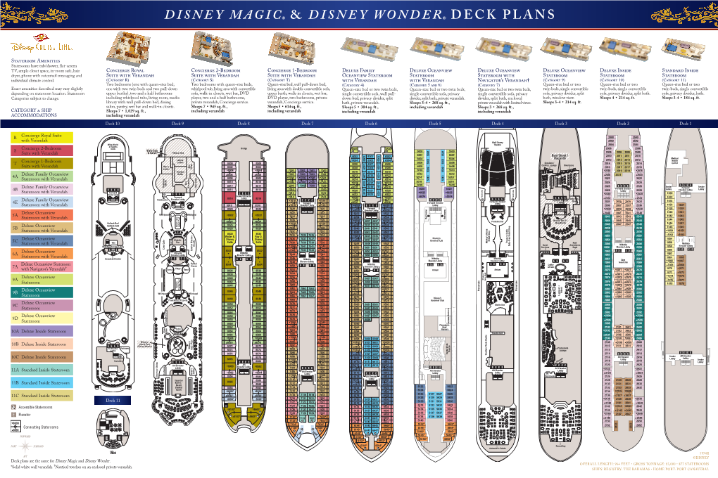 Disney Magic® & Disney Wonder® Deck Plans