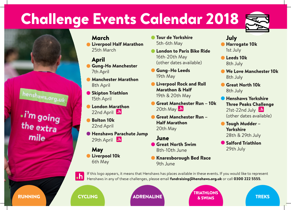 Challenge Events Calendar 2018