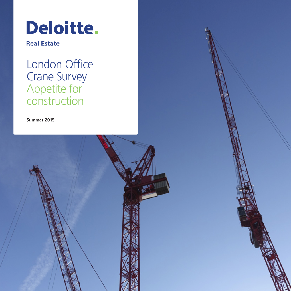 London Office Crane Survey Appetite for Construction