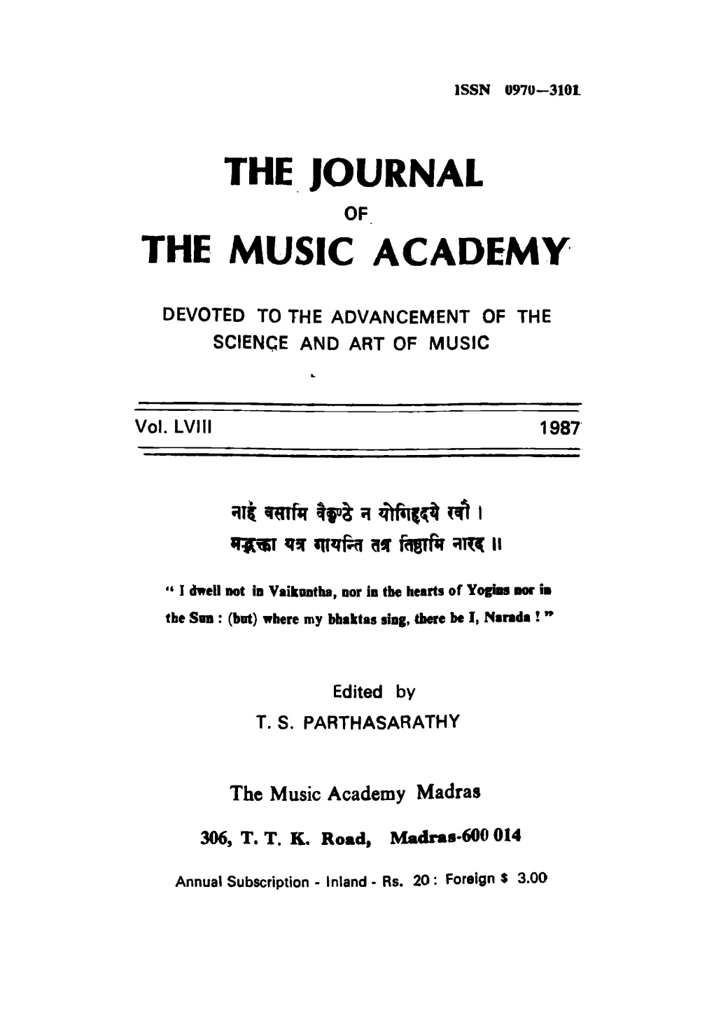 The Journal the Music Academy