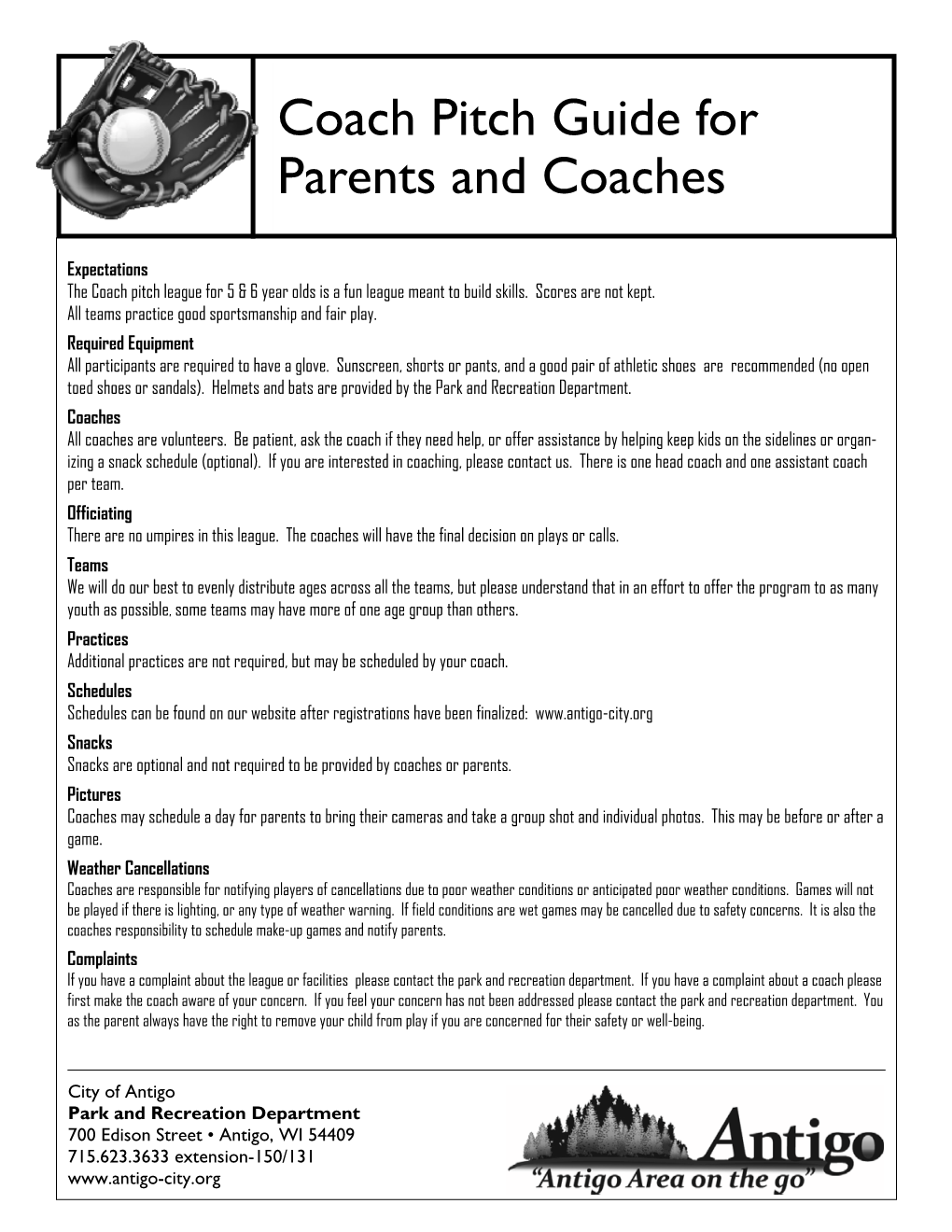 Coach Pitch Guide for Parents and Coaches