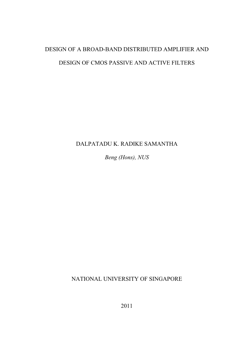 Design of a Broad-Band Distributed Amplifier And