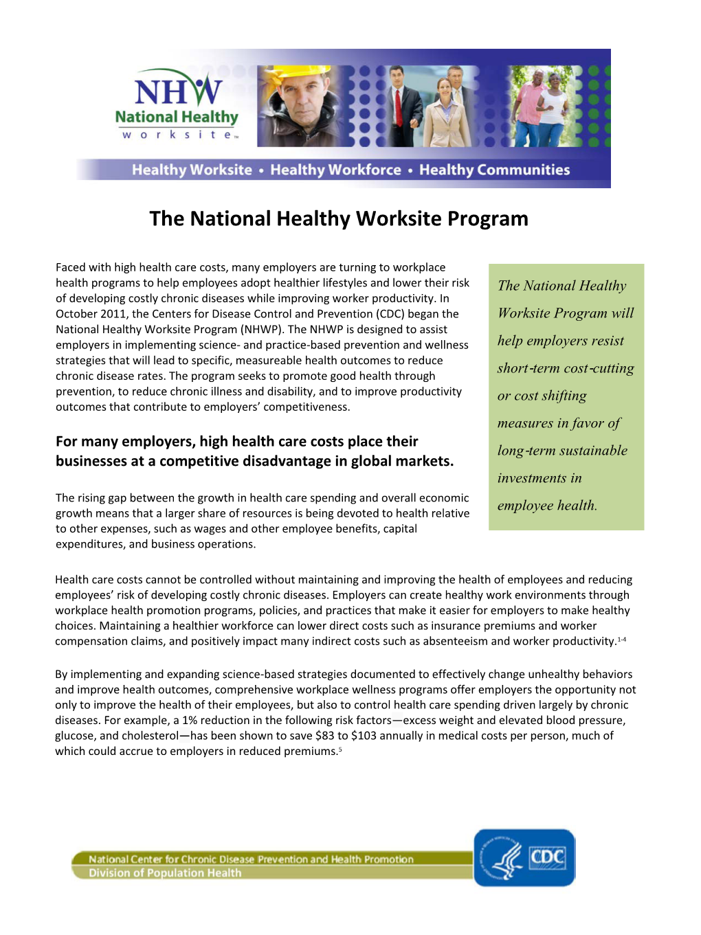 National Healthy Worksite Program