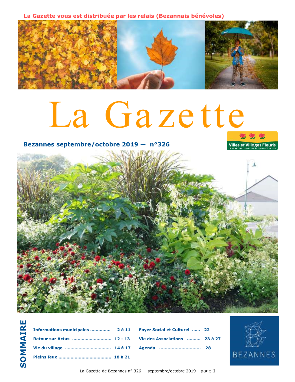 La Gazette Vous Est Distribuée Par Les Relais (Bezannais Bénévoles)