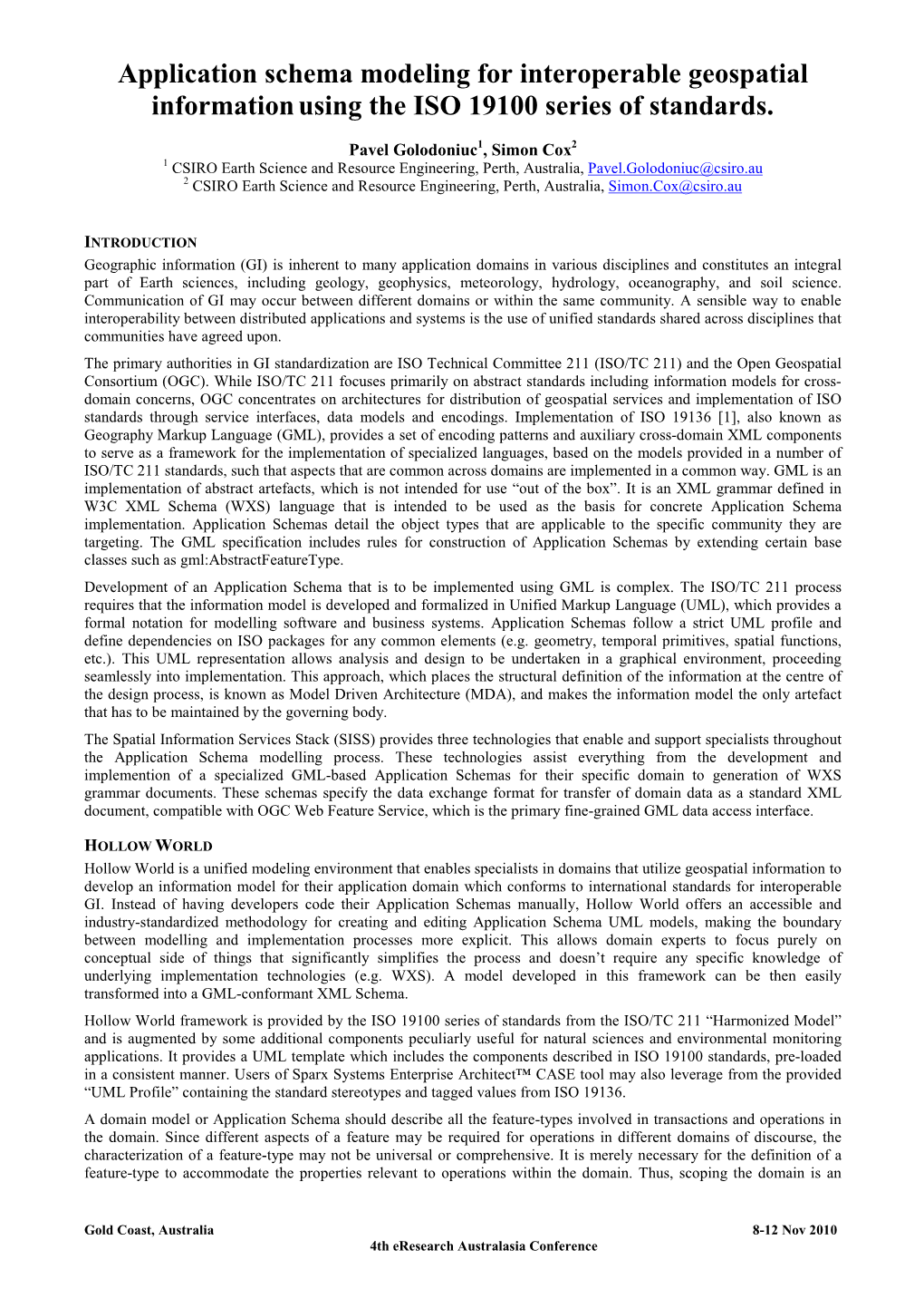 Application Schema Modeling for Interoperable Geospatial Information Using the ISO 19100 Series of Standards