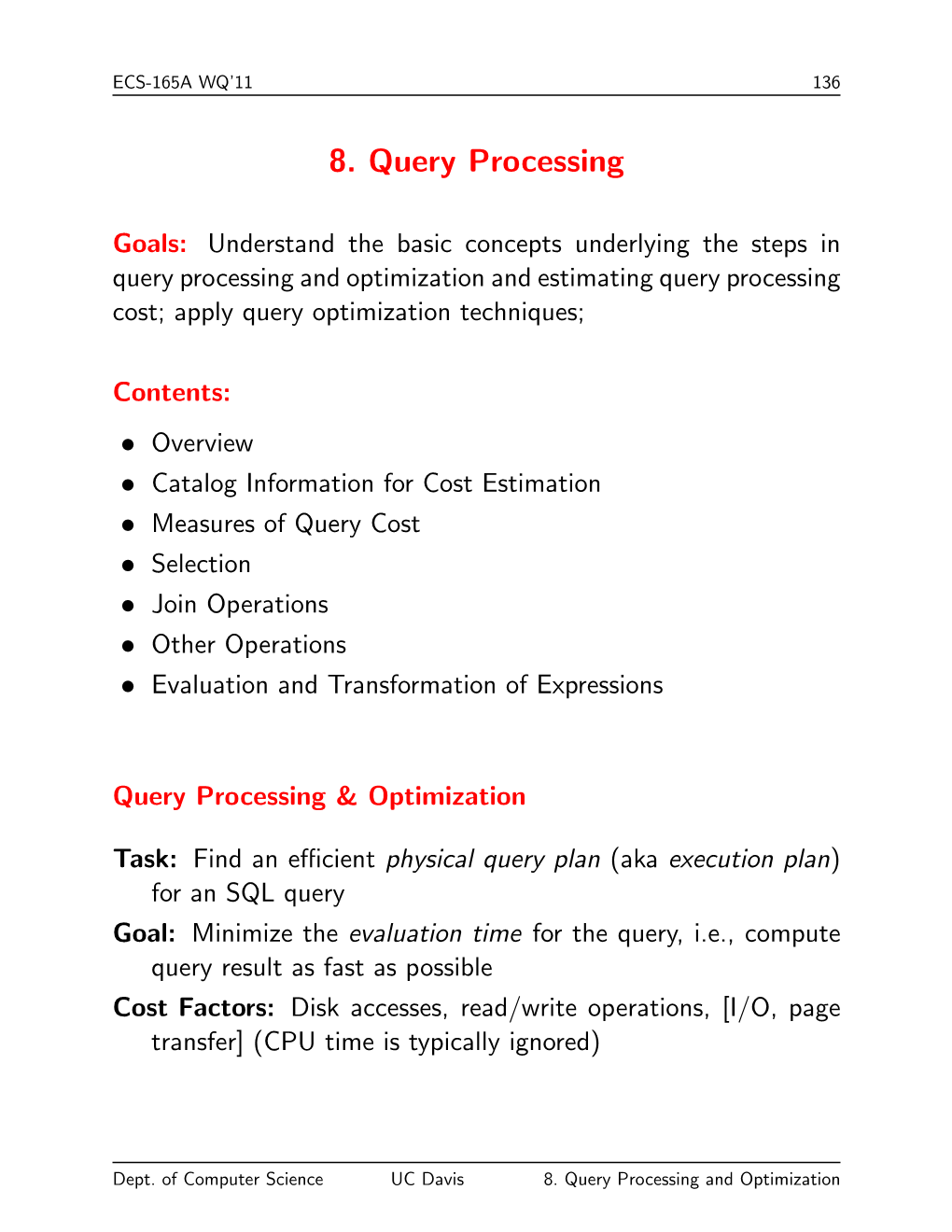 8. Query Processing