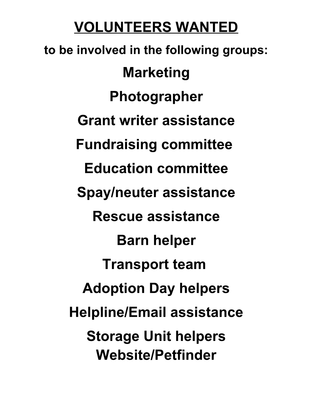 To Be Involved in the Following Groups