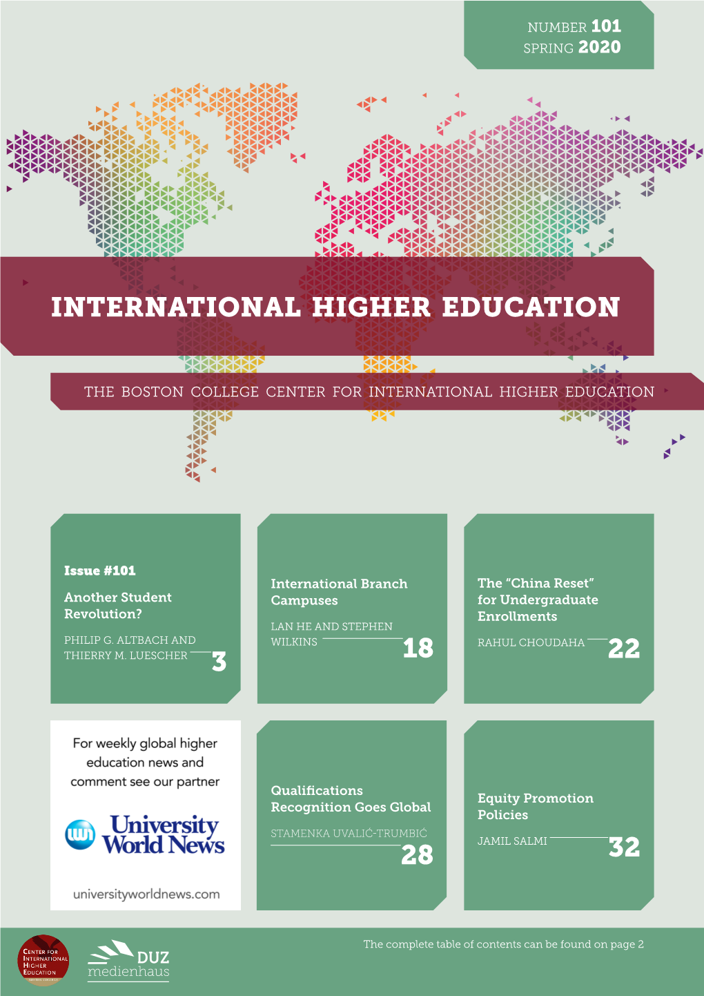 Internationalisation of Higher Education Developments in the European Higher Education Area and Worldwide