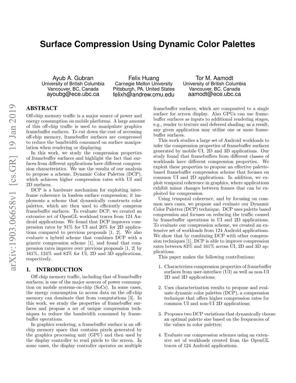 Surface Compression Using Dynamic Color Palettes