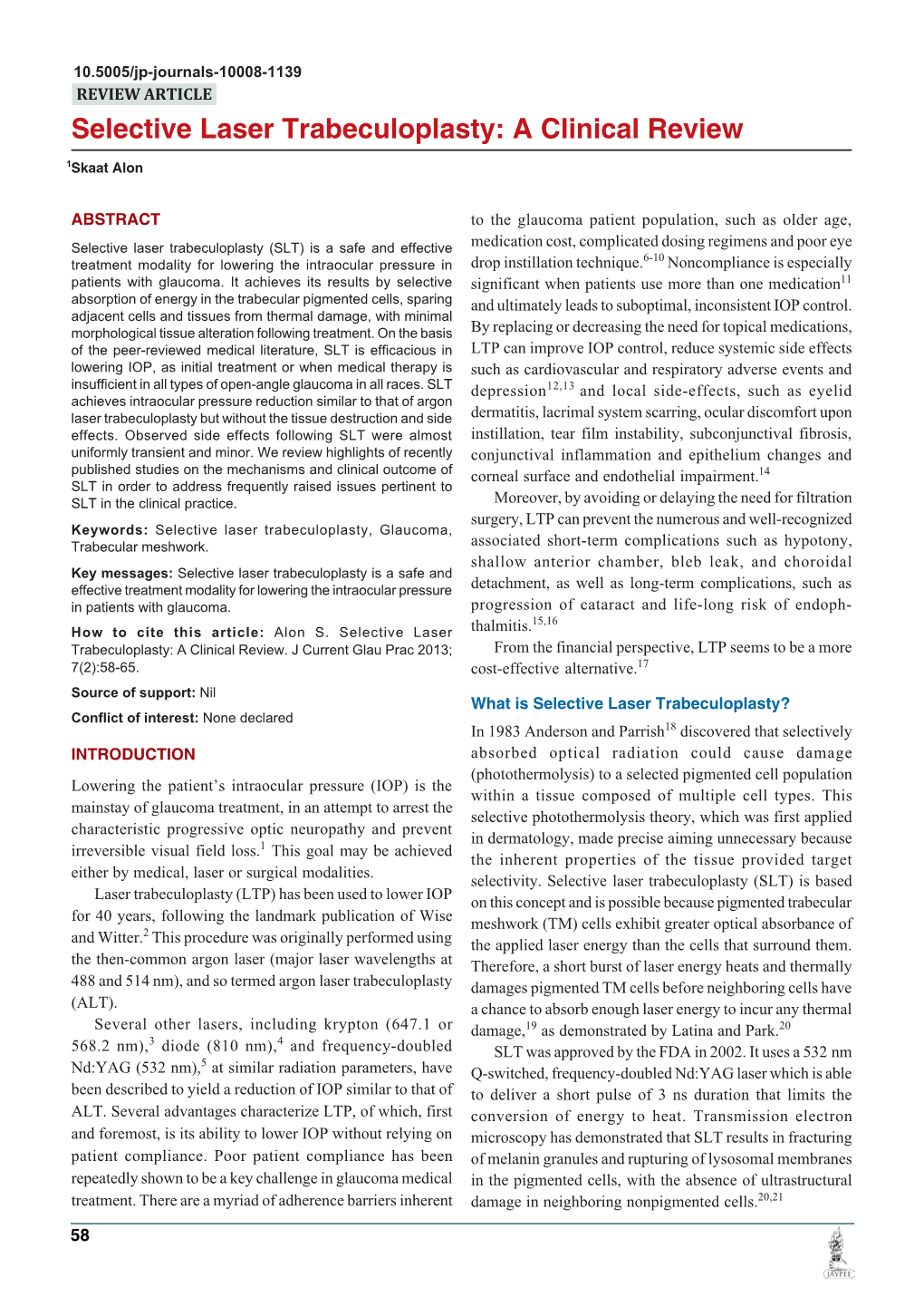 Selective Laser Trabeculoplasty: a Clinical Review