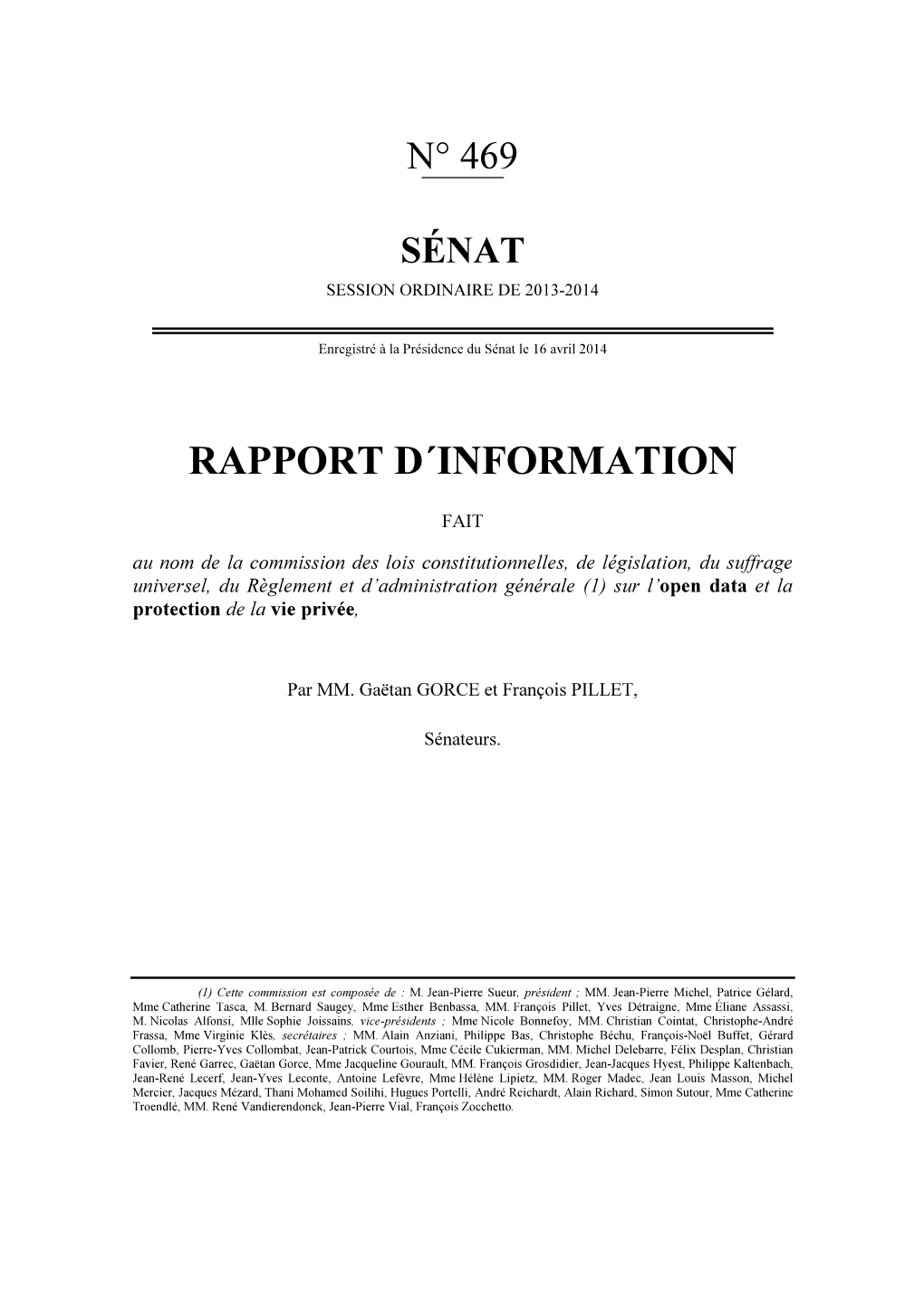 Rapport D´Information