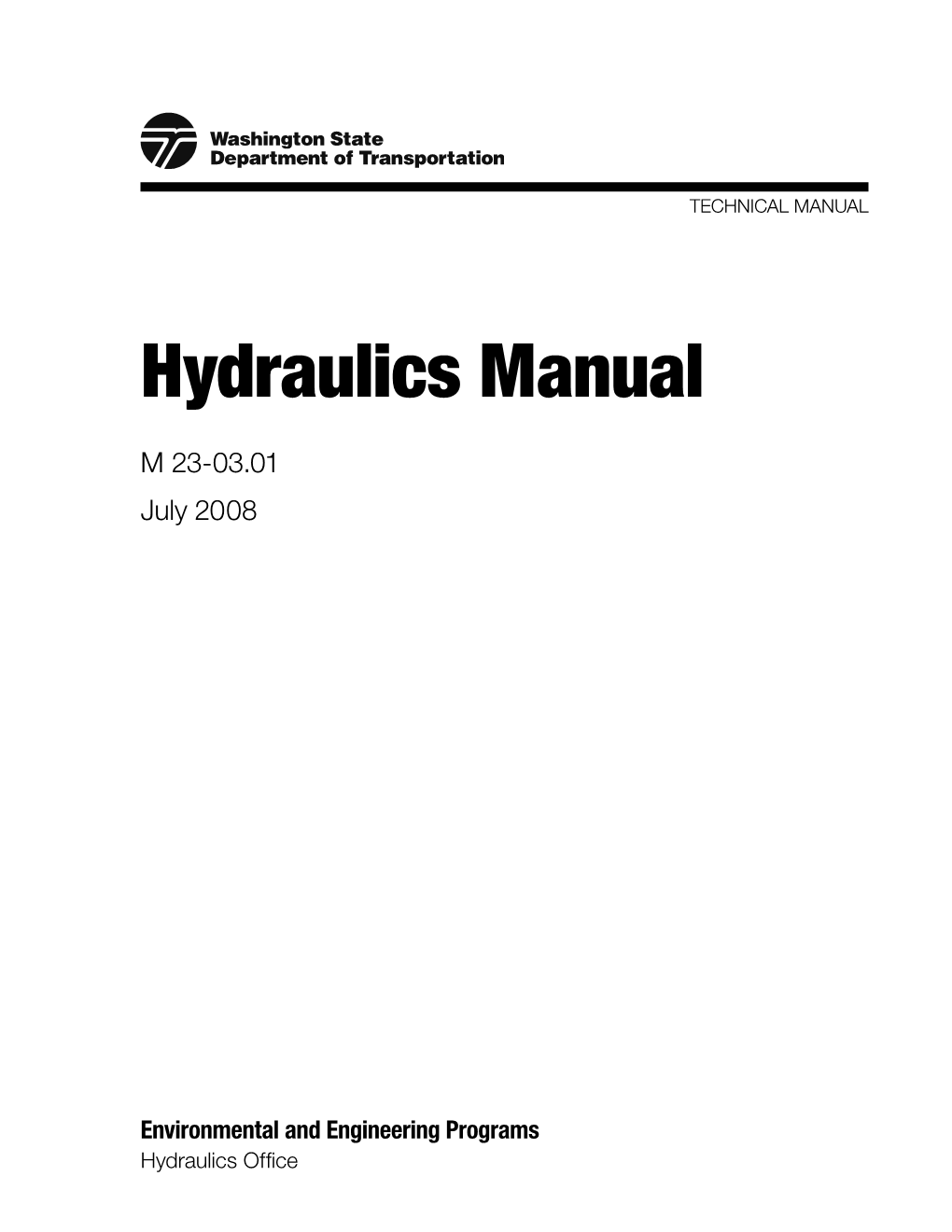 Washington State Department of Transportation: Hydraulics Manual