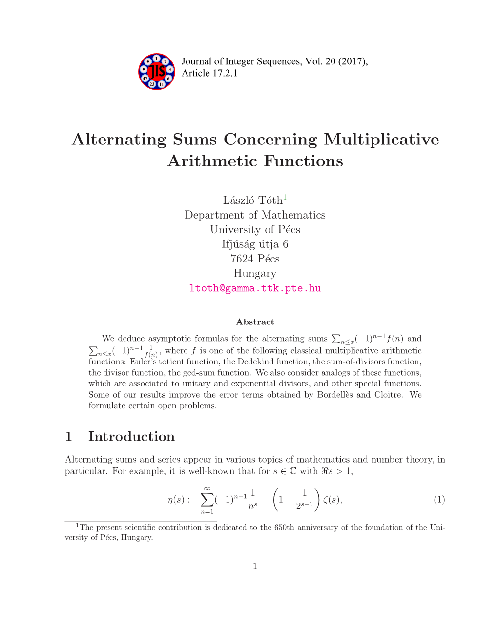 Alternating Sums Concerning Multiplicative Arithmetic Functions