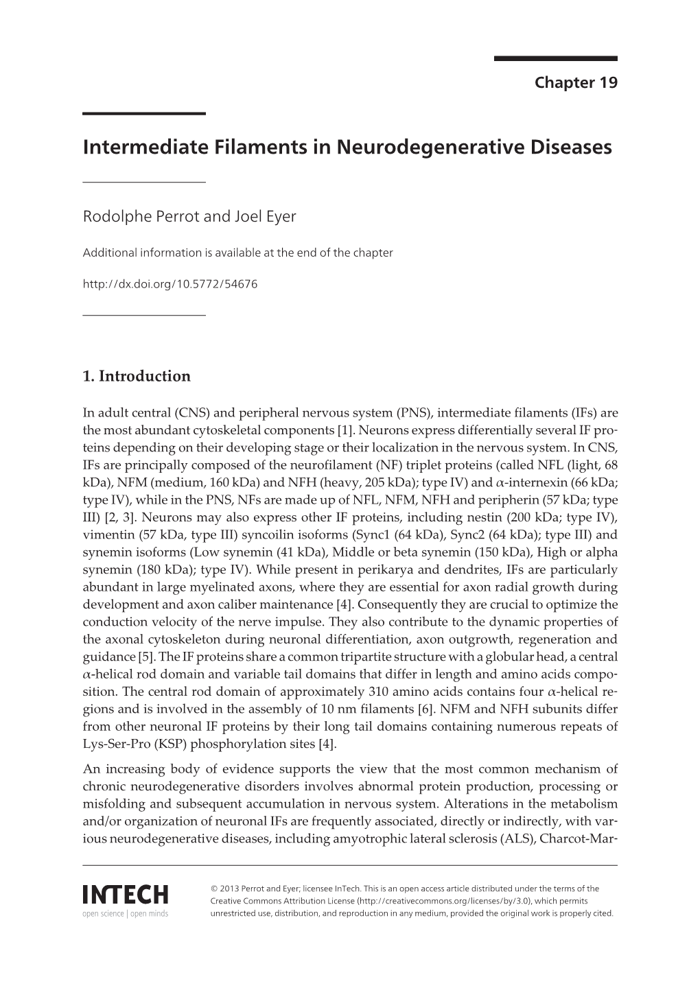 Intermediate Filaments in Neurodegenerative Diseases