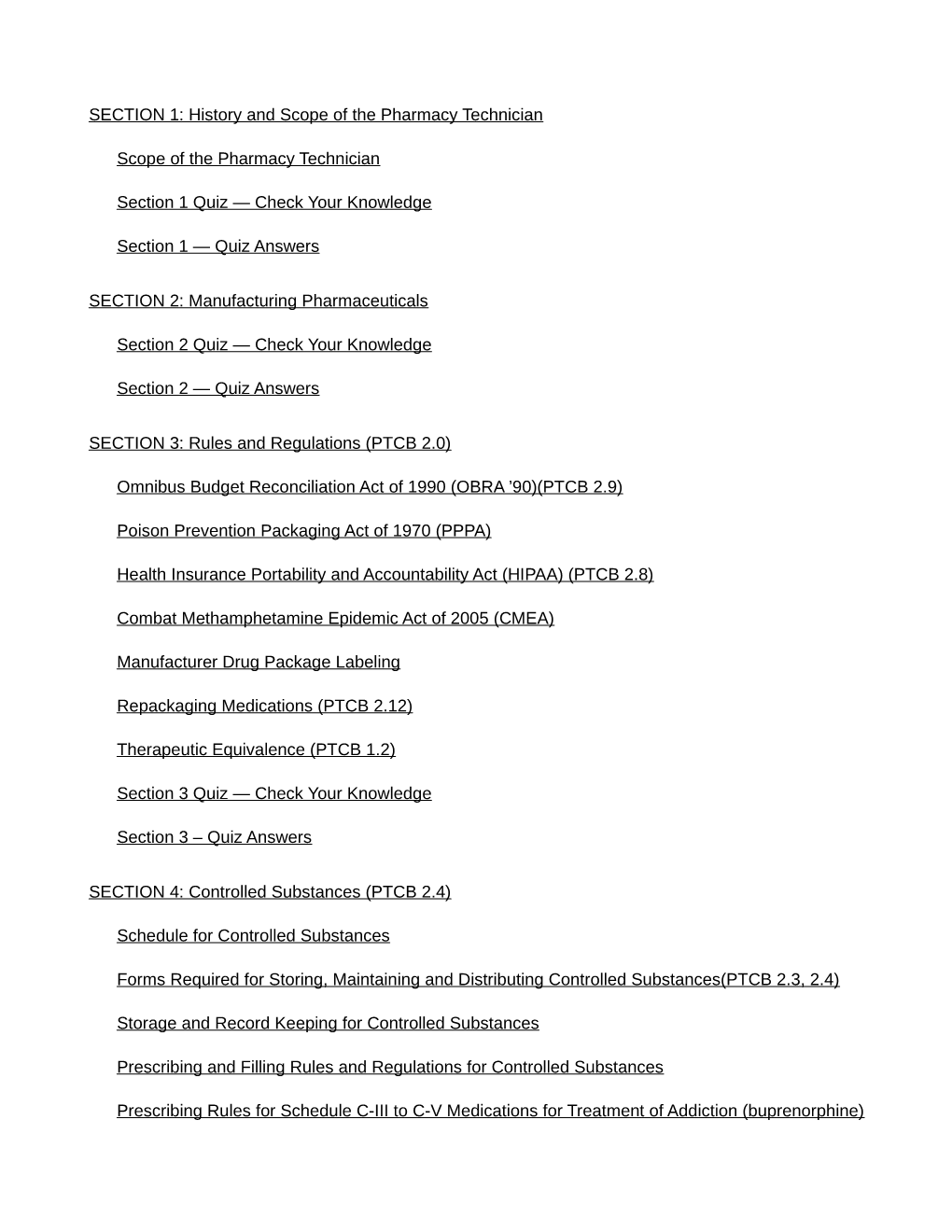 SECTION 1: History and Scope of the Pharmacy Technician