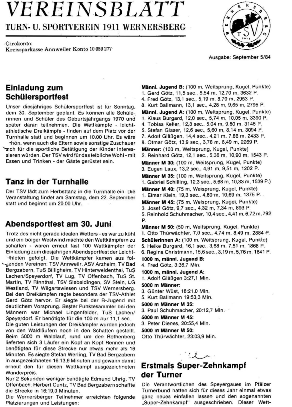Vereinsblatt Turn- U