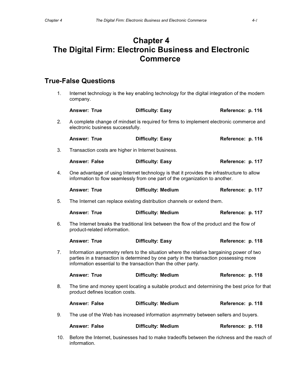 The Digital Firm: Electronic Business and Electronic Commerce