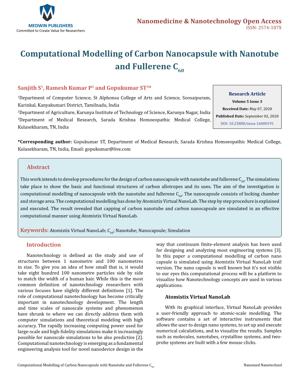 Computational Modelling of Carbon Nanocapsule with Nanotube