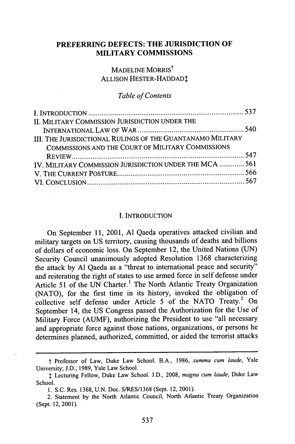 The Jurisdiction of Military Commissions