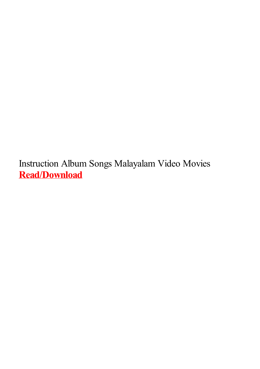 Instruction Album Songs Malayalam Video Movies