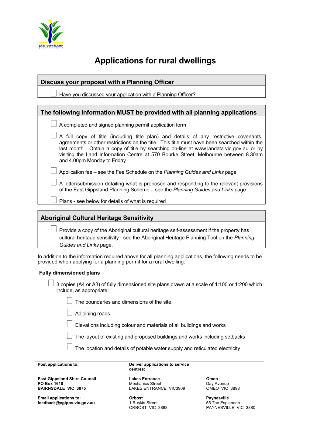 Applications for Rural Dwellings