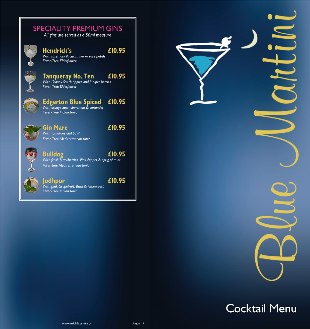 Cocktail Menu