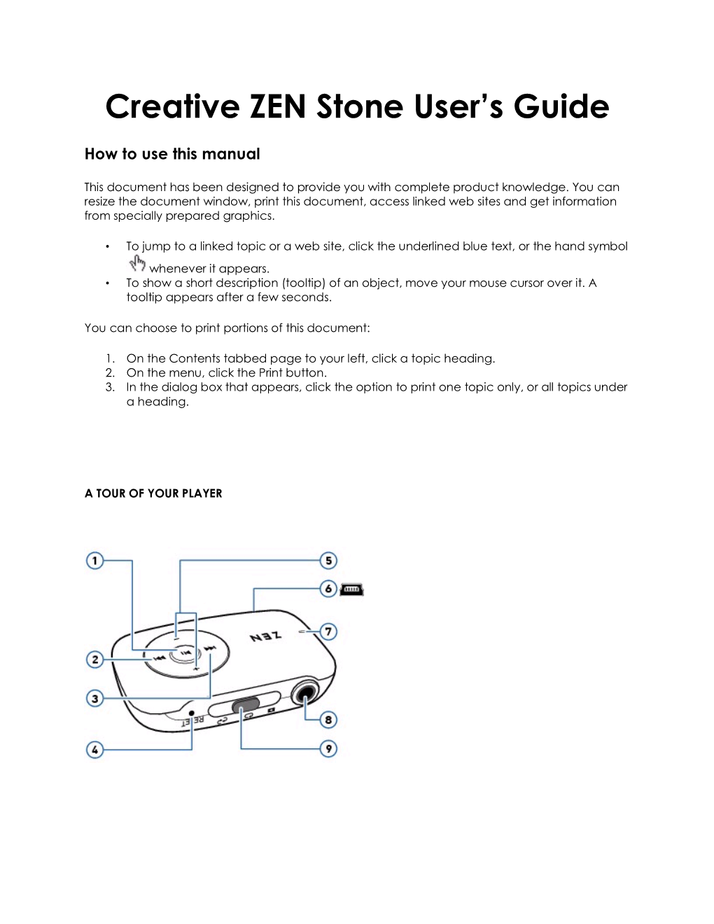 Creative ZEN Stone User's Guide