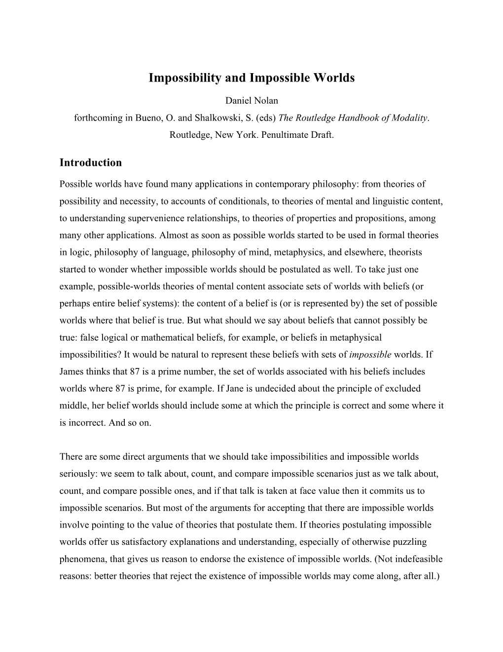Impossibility and Impossible Worlds