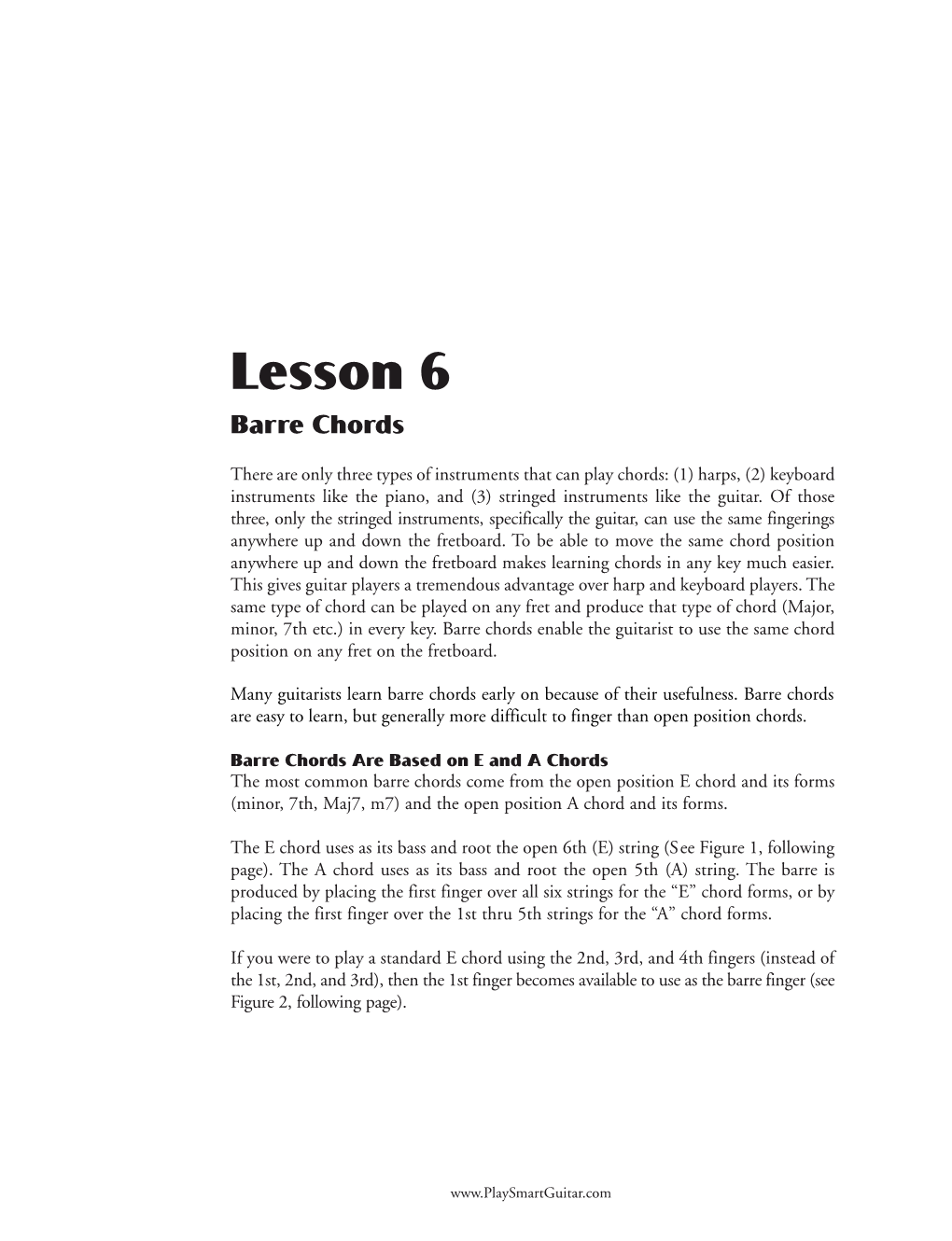 Lesson 6 Barre Chords