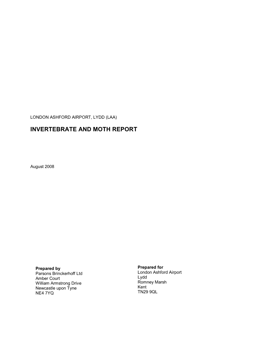 Invertebrate and Moth Report