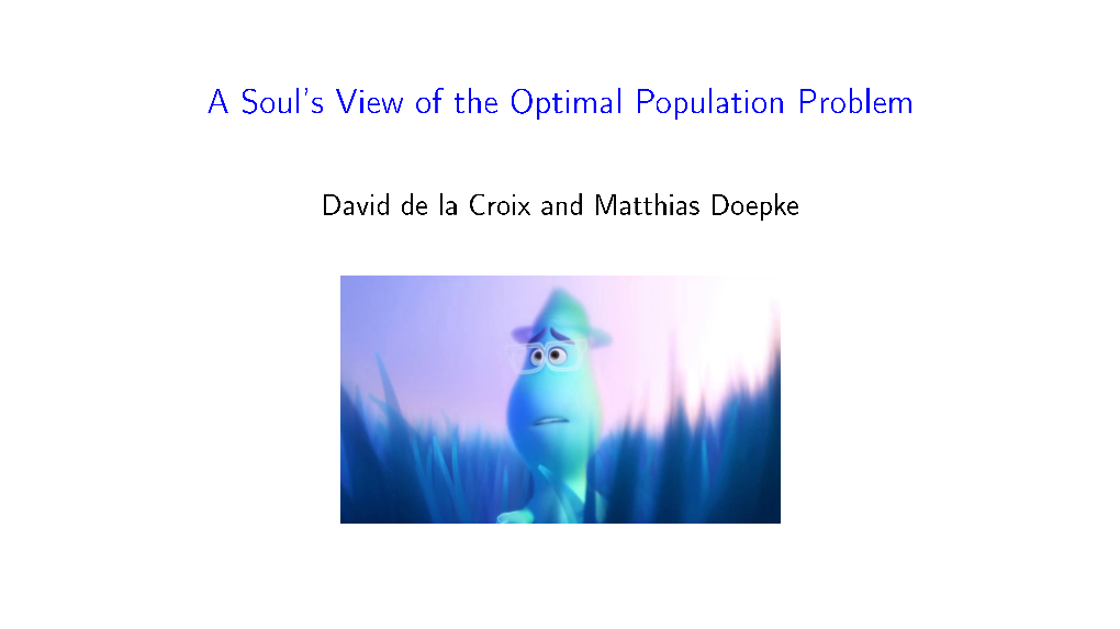 A Soul's View of the Optimal Population Problem