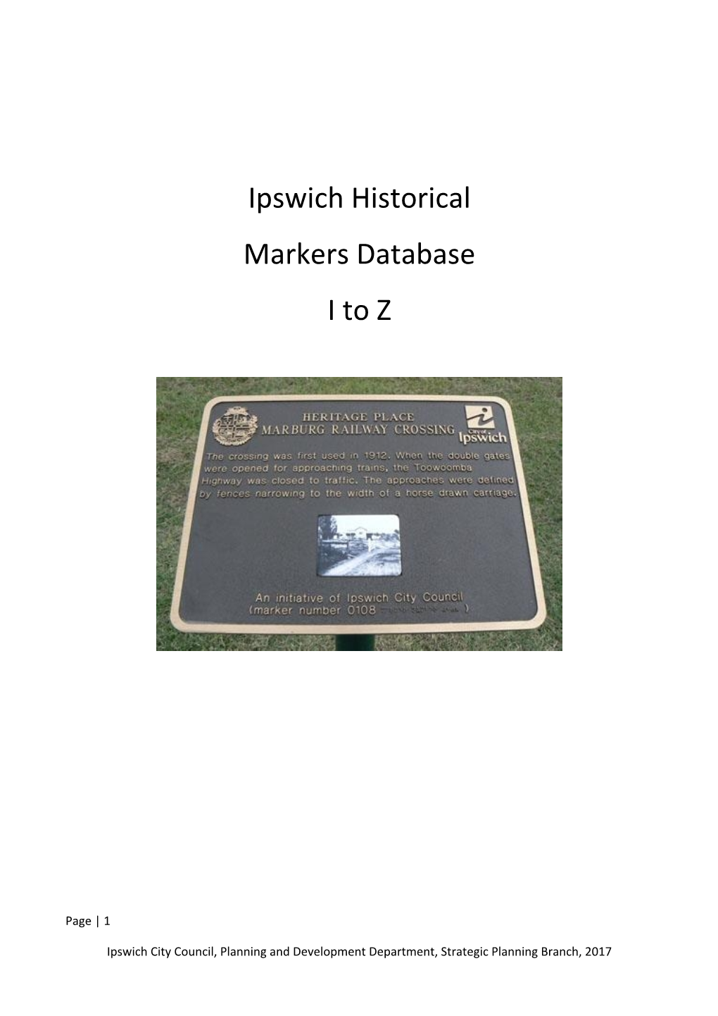 Ipswich Historical Markers Database I to Z