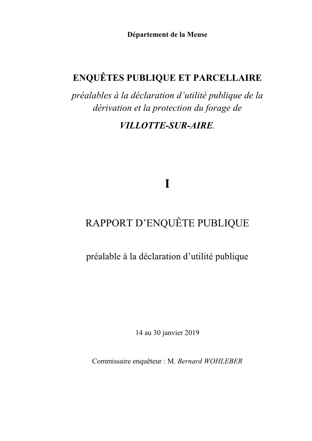 Rapport D'enquête Publique