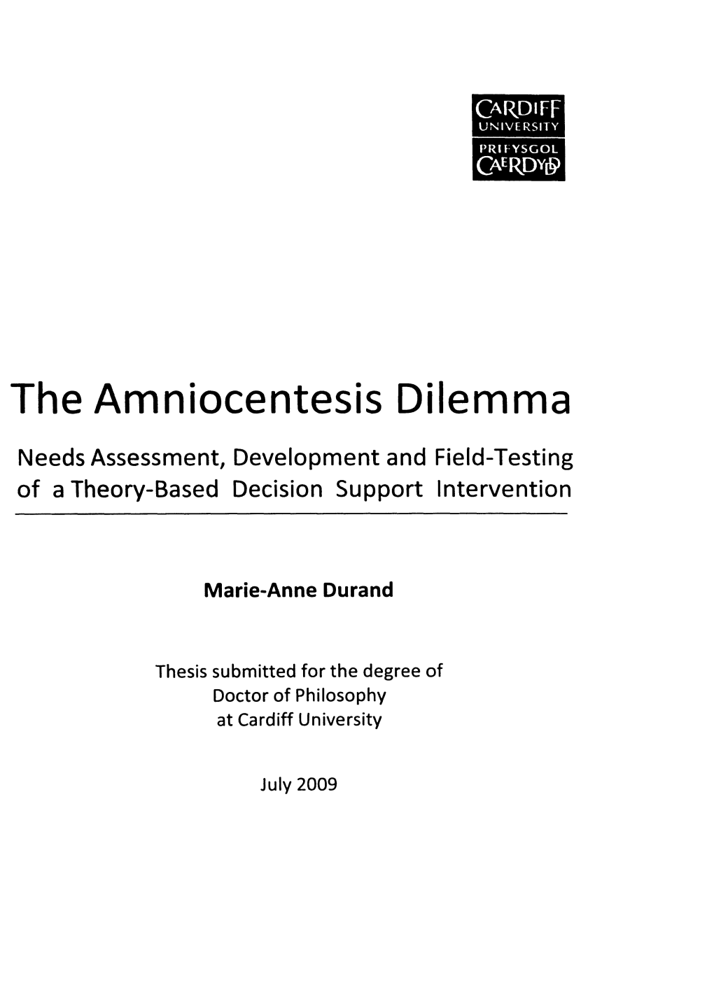 The Amniocentesis Dilemma
