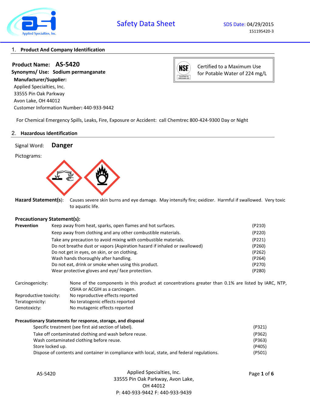 Sodium Permanganate 20%