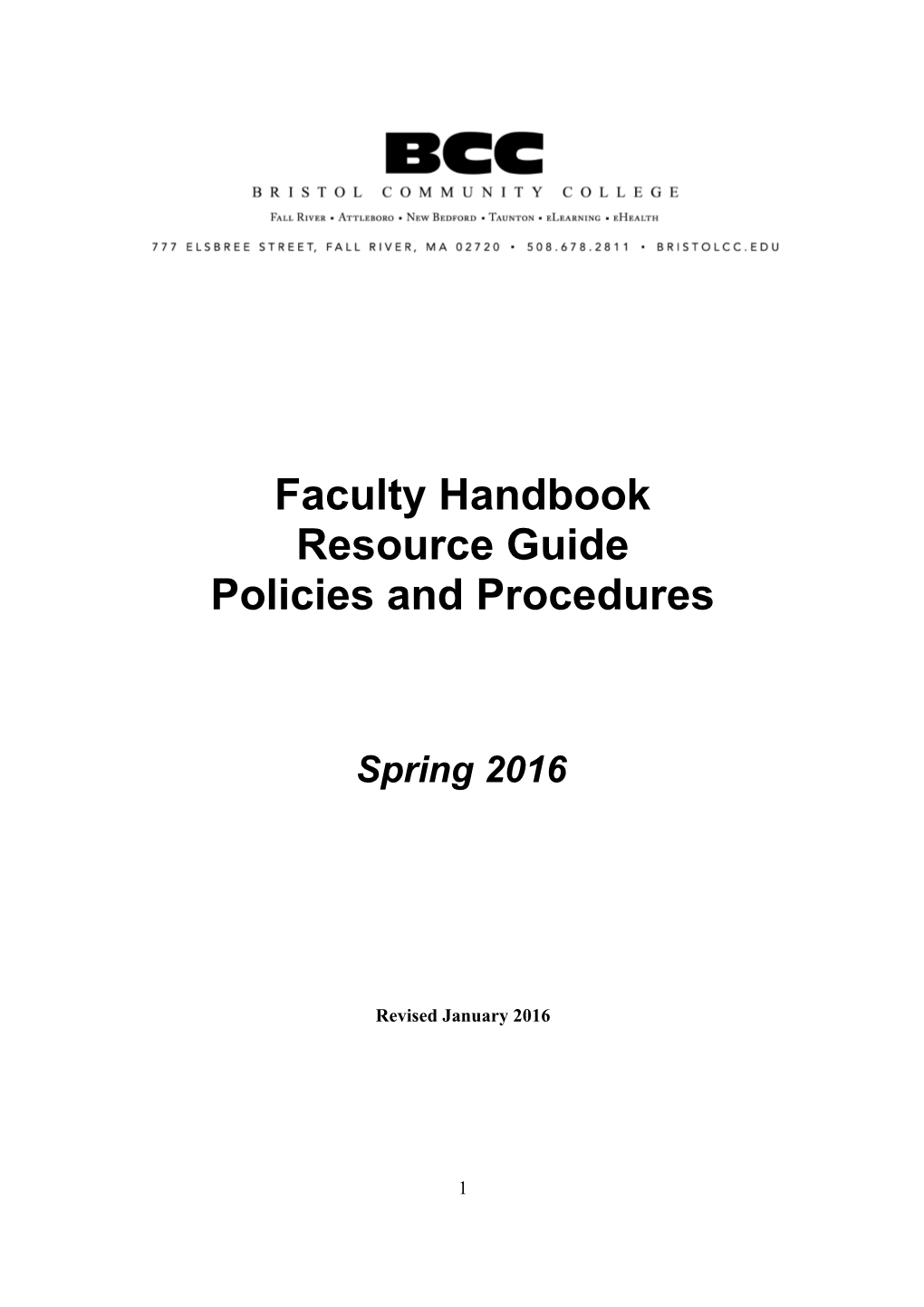 Faculty Handbook