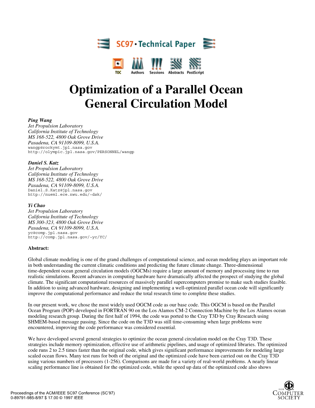 Optimization of a Parallel Ocean General Circulation Model