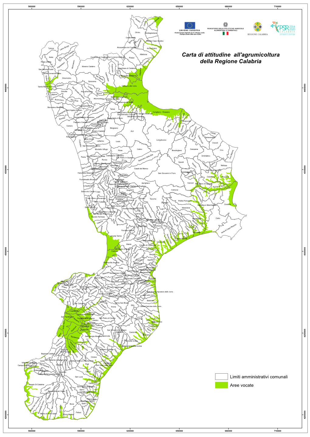 Carta Di Attitudine All'agrumicoltura Della Regione Calabria