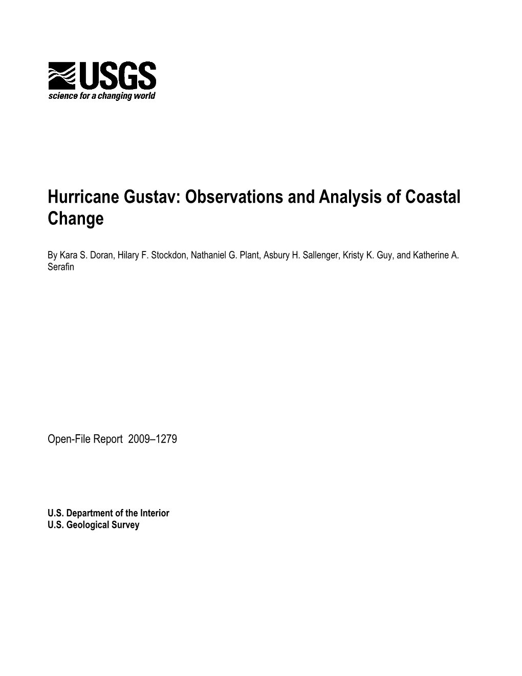 Hurricane Gustav: Observations and Analysis of Coastal Change